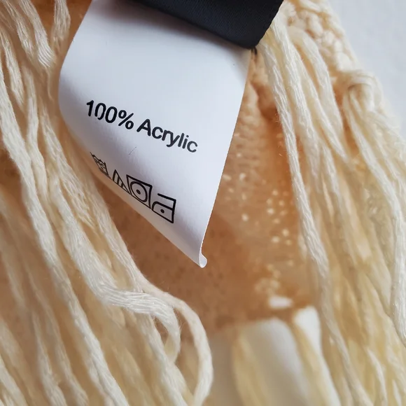 SHEIN Cream Crochet Knit Fringe Boho Tank Top - Picture 9 of 10